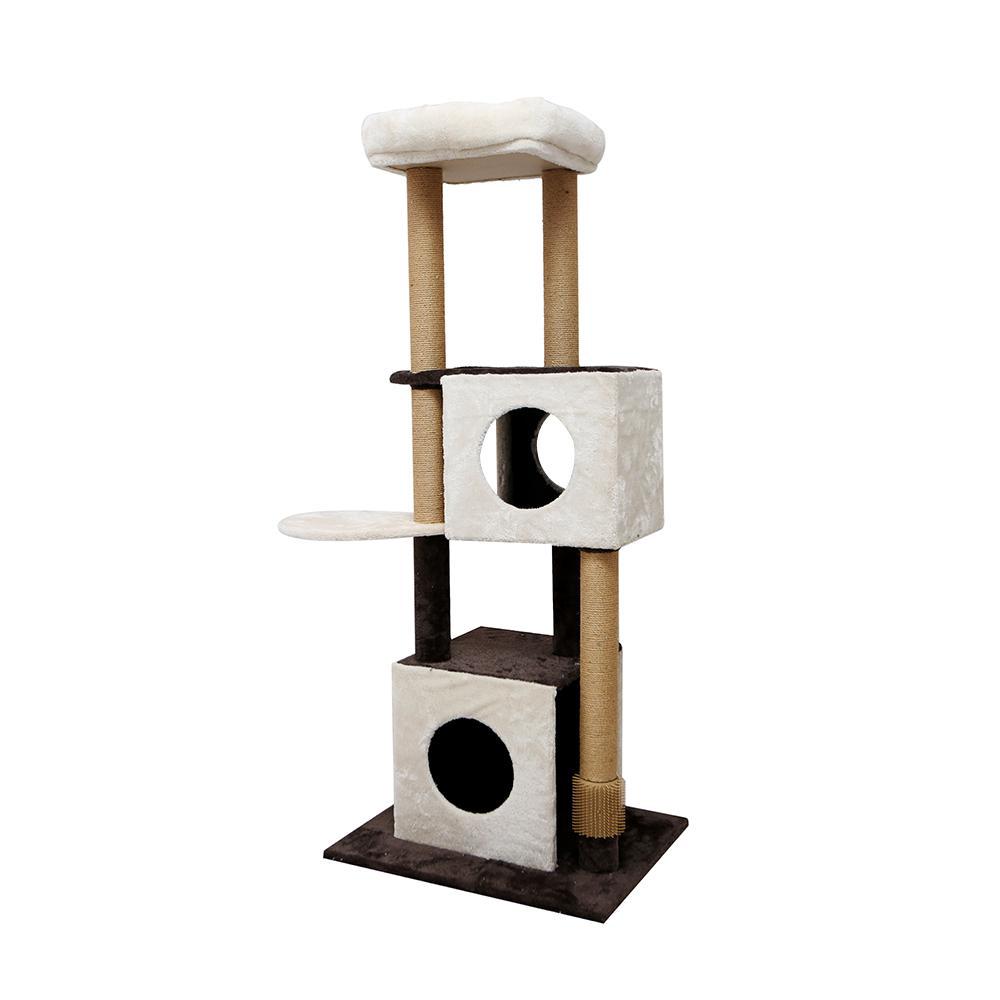 Catio Deluxe MultiFunction ThreeLevel Dual Condo Cat Scratching Tree