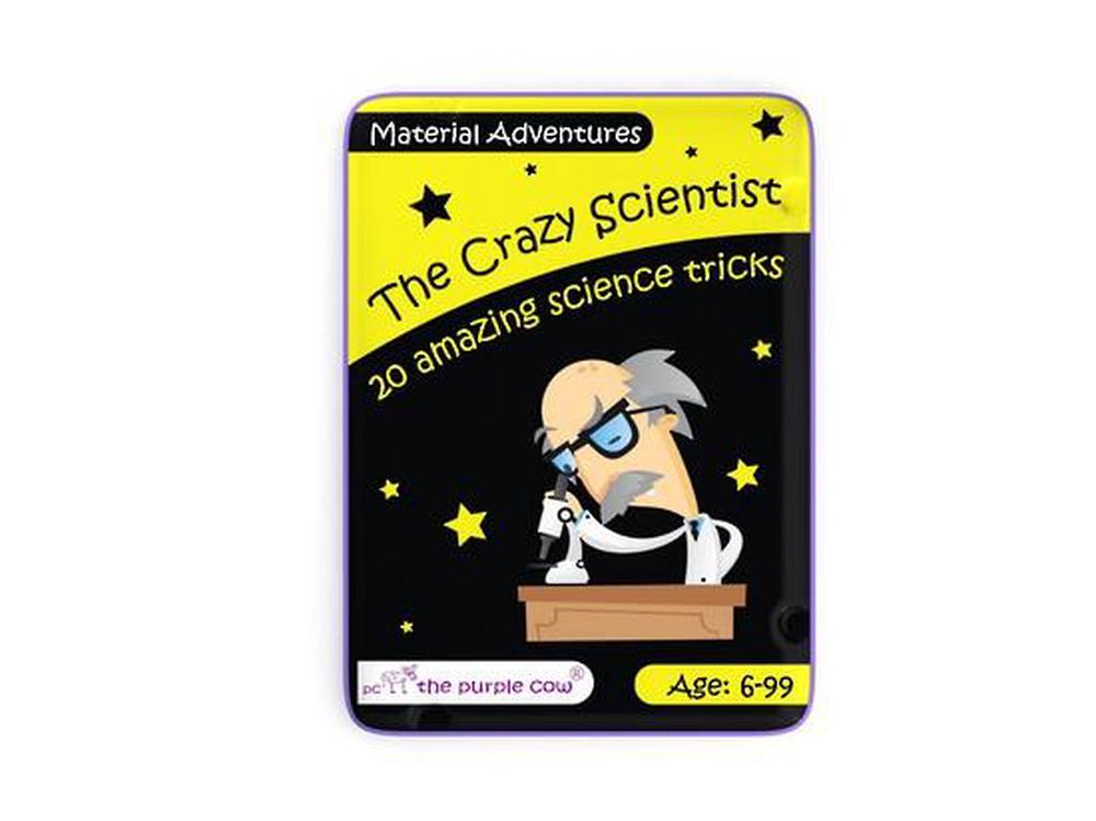 The Purple Cow Crazy Scientist Material Adventure Activity Cards, 20 Experiments, 7290016026351