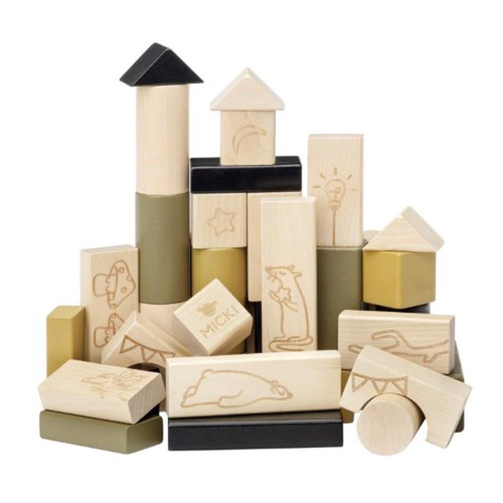 Micki Premium Wooden Building Blocks, 40 pcs | Buy online at The Nile