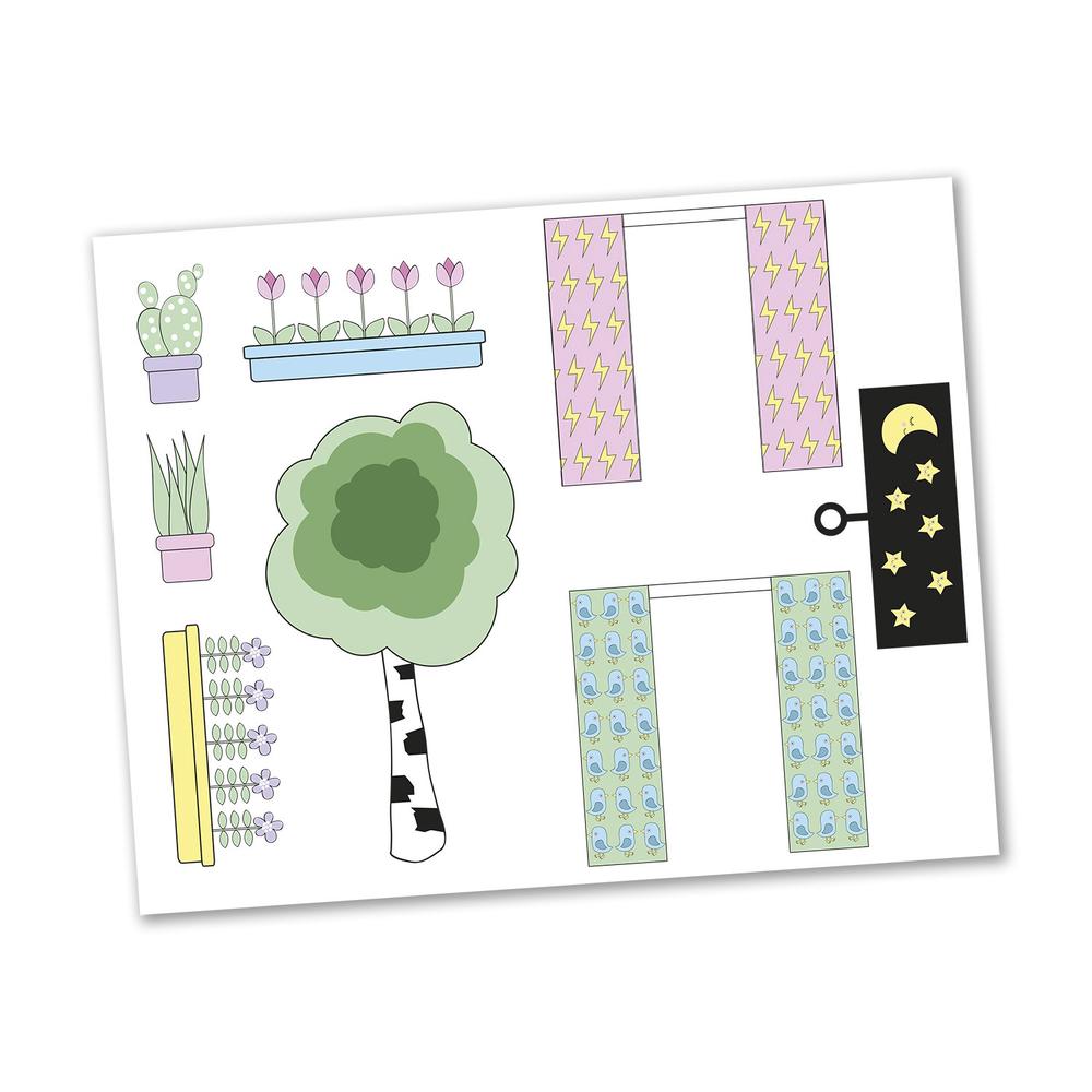 Creative Sticker Sheet (Curtains & Flowers), 7315626050036