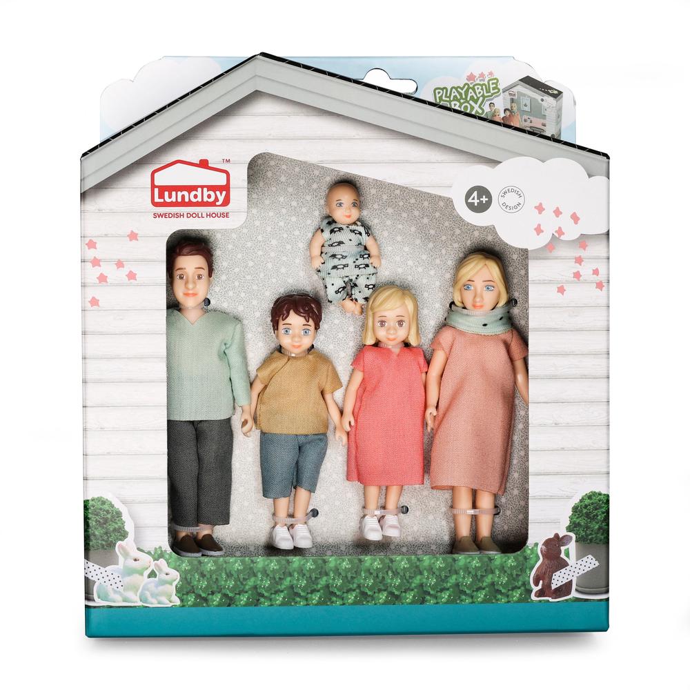 Lundby Charlie Family Doll Set, 5 Piece, 7315626080767