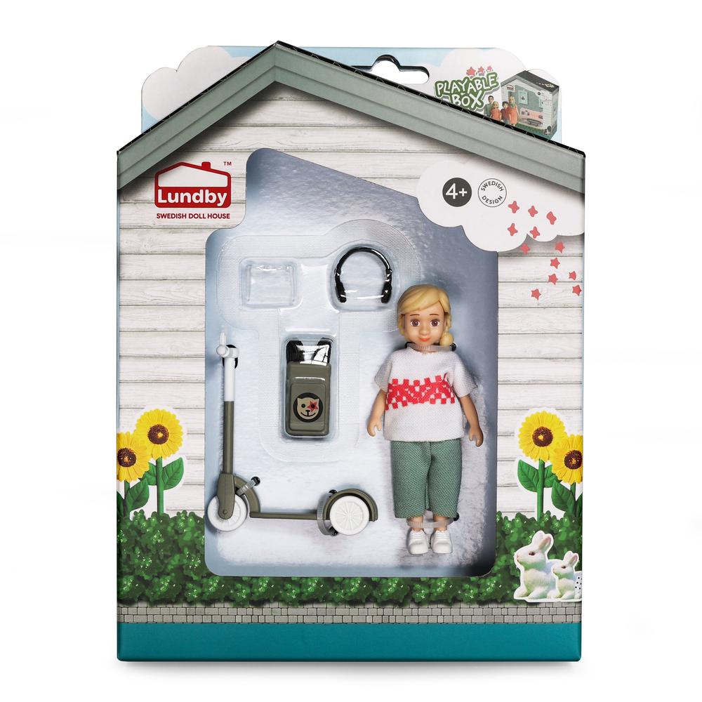 Lundby Girl with Scooter and Backpack, 7315626080811