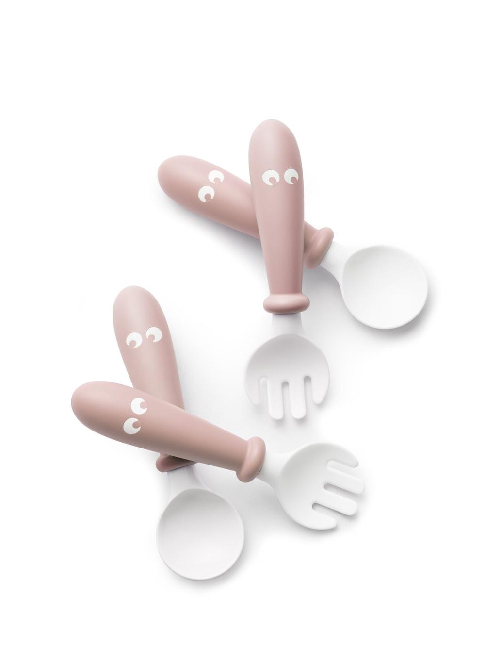 Baby Spoon & Fork, 4 Pack (Powder Pink), 7317680730640