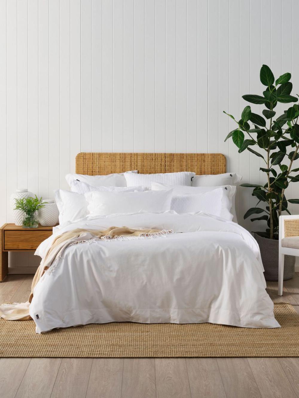 Lexington American Pin Point Oxford Quilt Cover Set (White) - Queen, 7321301668335