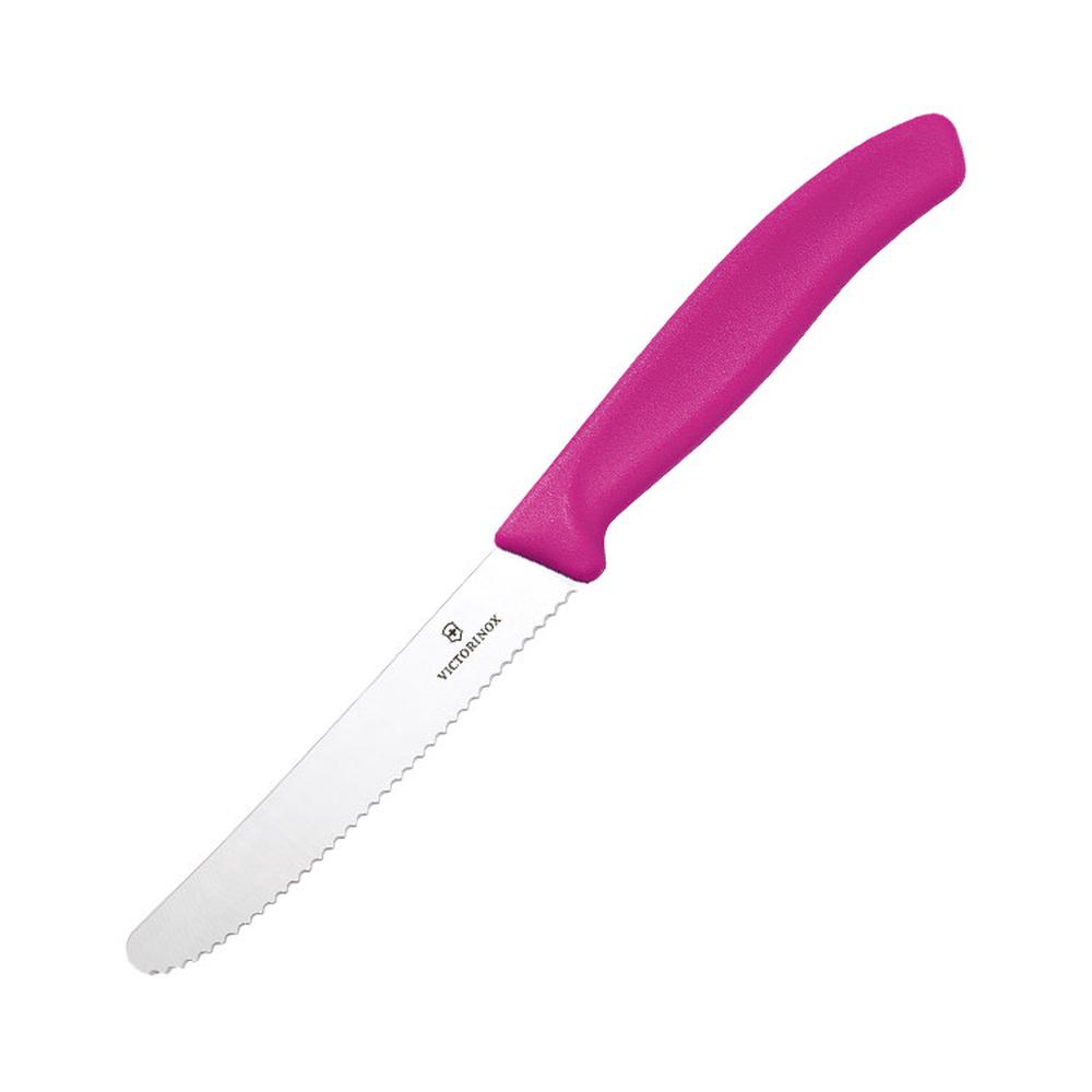 Victorinox Serrated Tomato & Sausage Knife 11cm Pink, 7611160032348