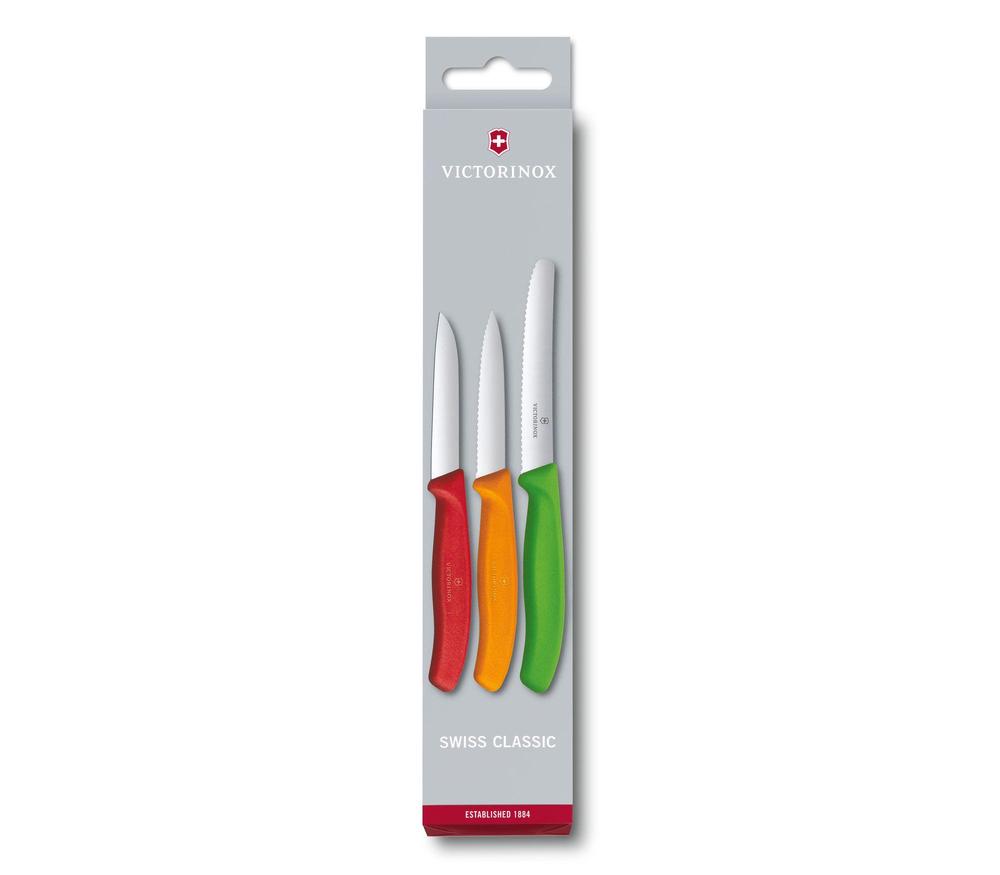 Swiss Classic Paring Knife Set, 3 Piece (Red/Orange/Green), 7611160056504
