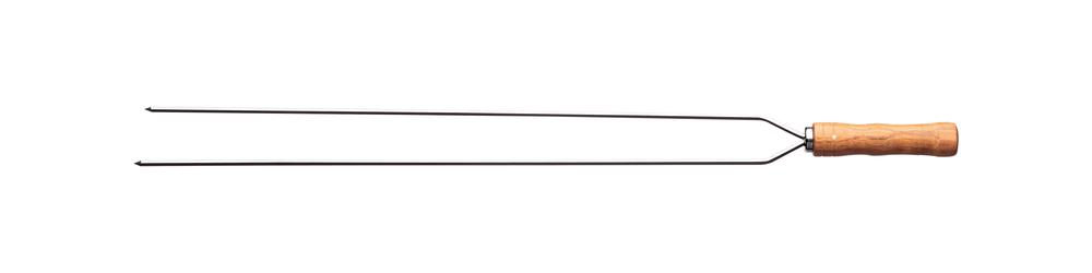 Heavy Duty Duel Prong Stainless Steel Skewer Wood Handle - 75cm, 7891112210431