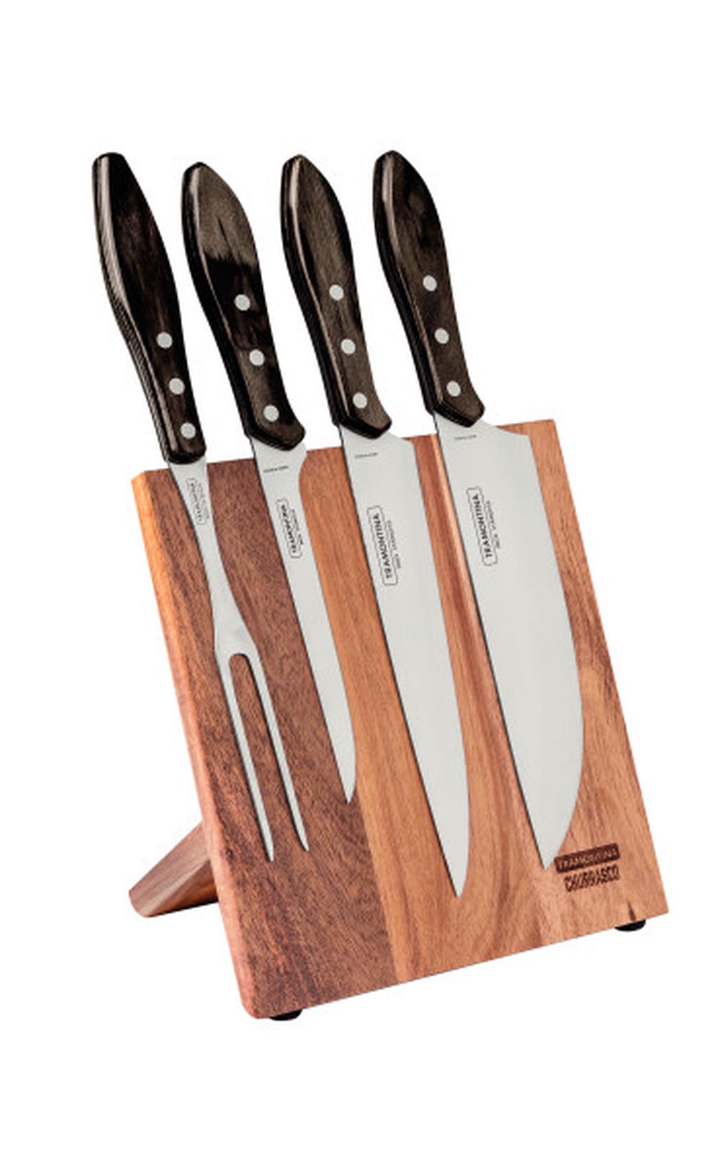 Tramontina Churrasco Barbecue Knife Block Set, 5 Piece (Brown), 7891112282902