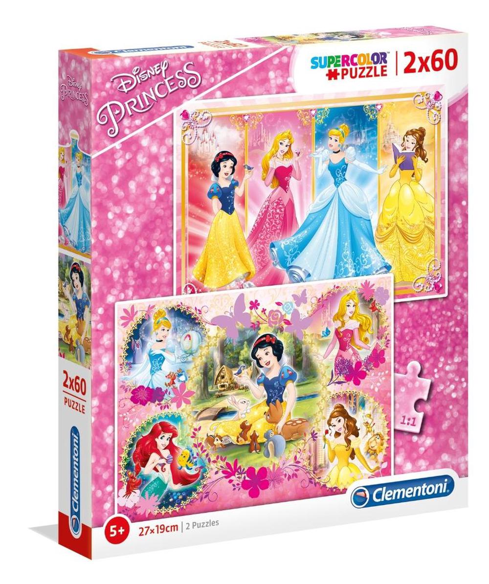 Clementoni Super Colour Disney Princess Jigsaw Puzzle, 2x20 Piece