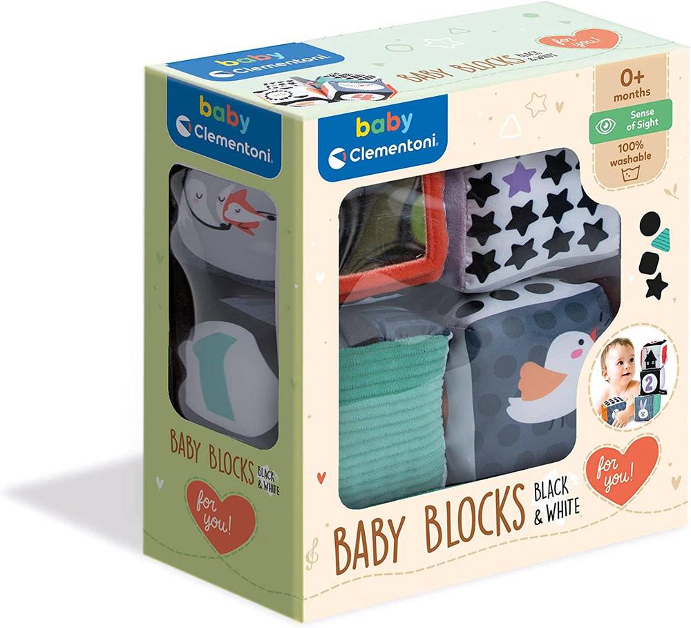 Baby Clemmy: Black And White Soft Activity Cubes, 8005125173211