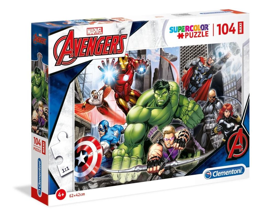 Clementoni Super Colour: Marvel - The Avengers Maxi Puzzle, 104 Piece ...
