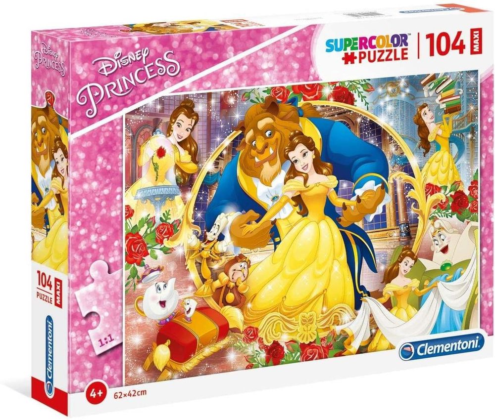 Clementoni Super Colour: Disney Princess Beauty And The Beast Maxi ...