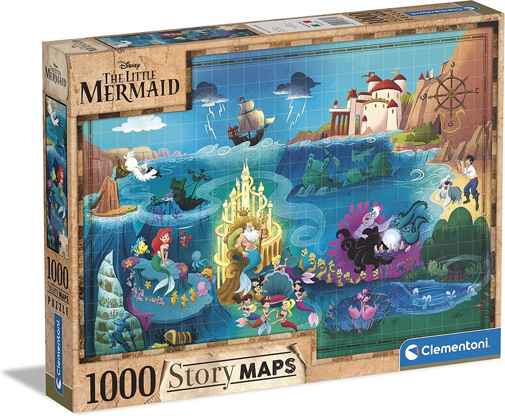 Clementoni Disney Maps: Little Mermaid Jigsaw Puzzle, 1000 Piece by Clementoni - ISBN: 8005125396641