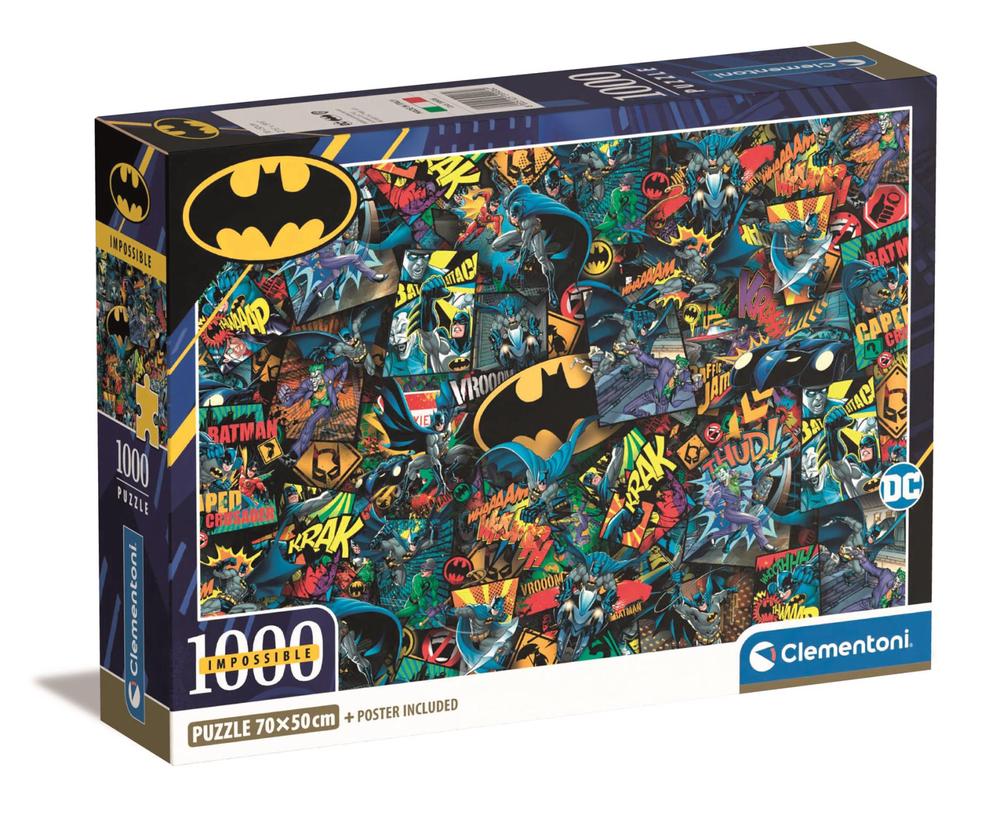 Clementoni Impossible Puzzle: Batman Jigsaw Puzzle, 1000 Pieces, 8005125399062