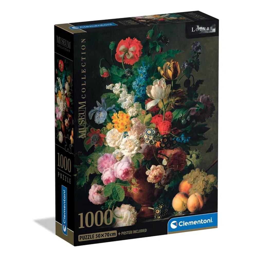 Clementoni Bowl of Flowers, Museum Compact Jigsaw Puzzle, 1000pcs, 8005125399703