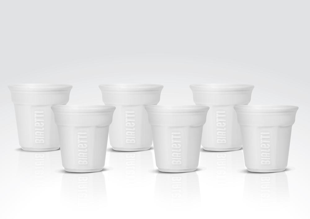Bialetti Espresso Cup Set, 6 Cups (White) Buy online at The Nile