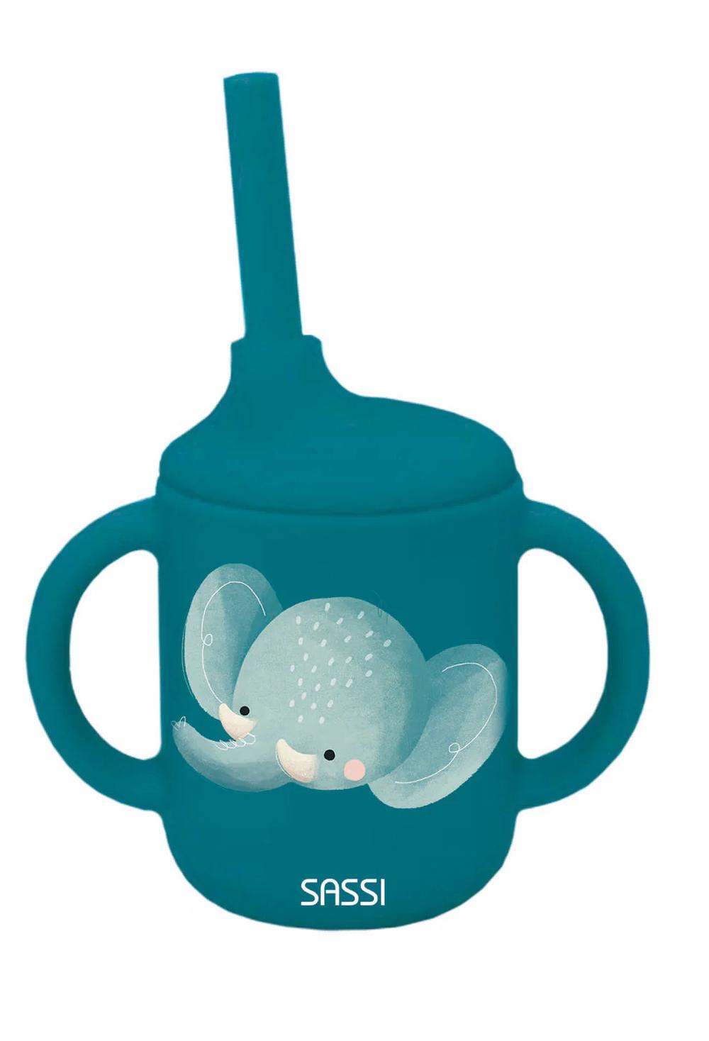 Sassi Silicone Sippy Cup Set (Chewy The Elephant), 8050148760771