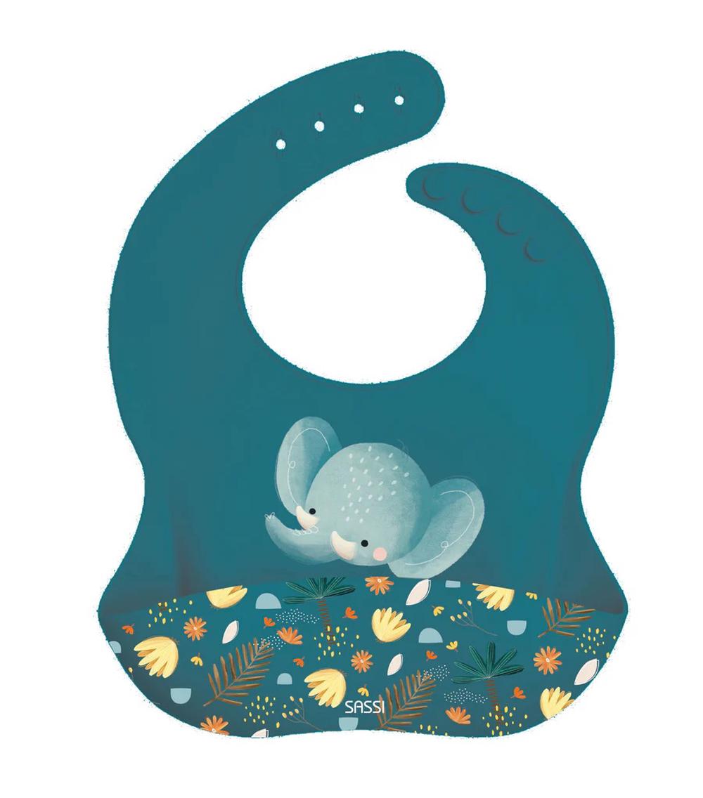 Sassi Silicone Bib (Chewy The Elephant), 8050148760955