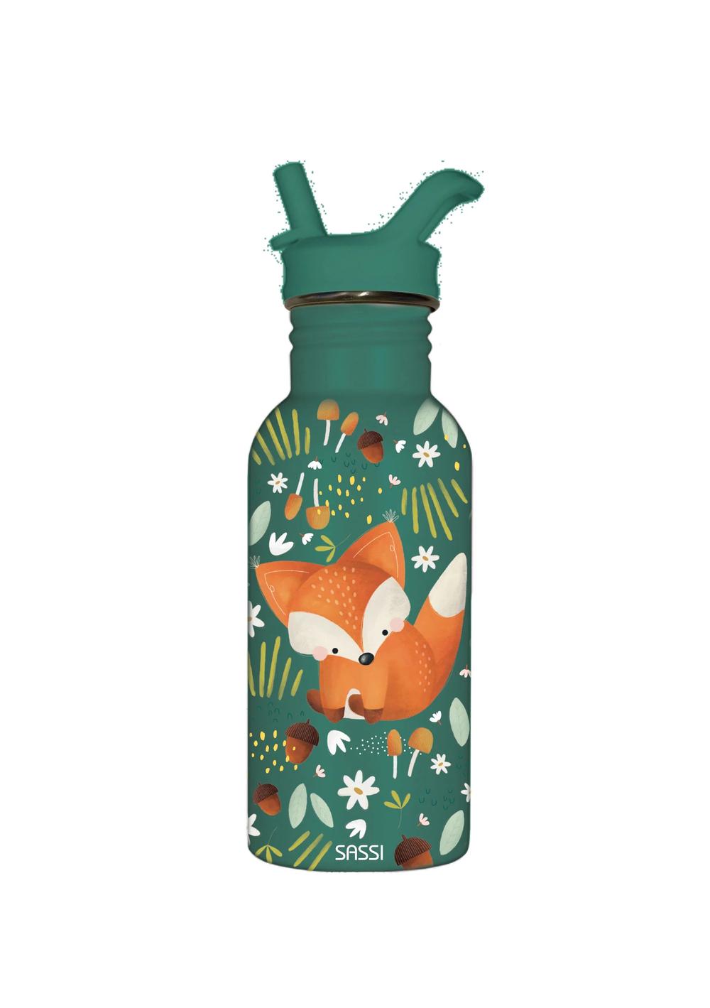 Sassi Stainless Steel Drink Bottle (Crunchy The Fox) - 500mL, 8050148762034