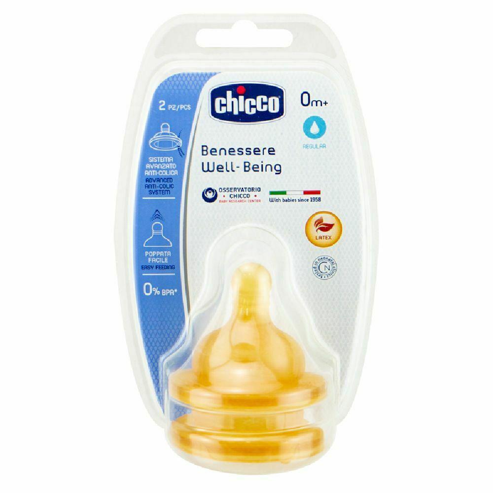 Biberon Well Being Latex Teat, 2 Pack, 8058664058044