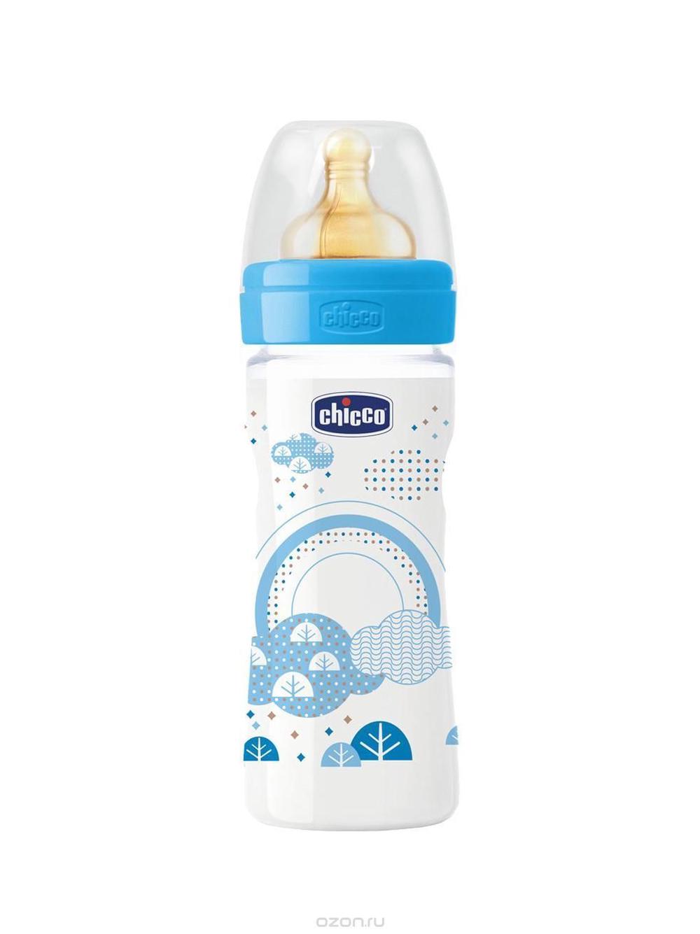 Biberon Well Being Latex Teat Bottle (Boy), 8058664058563