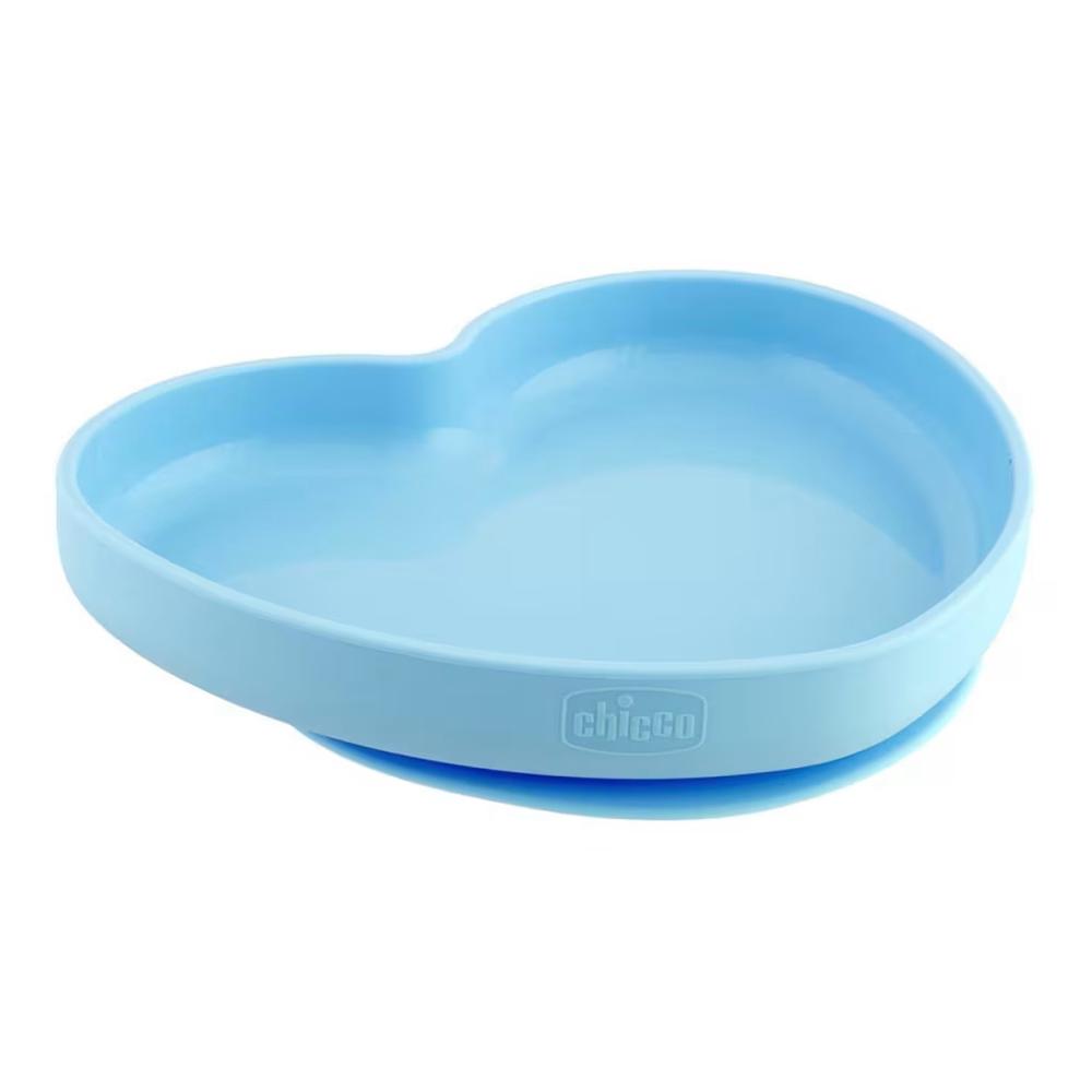 Chicco Silicone Heart Shaped Plate (Teal) - 9m+, 8058664127542