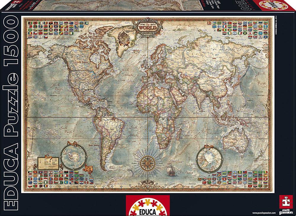 Educa 1500pc Puzzle (Political Map Of The World), 8412668160057
