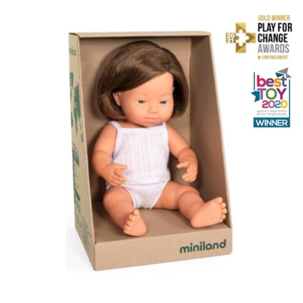 Anatomically Correct Baby Doll (Caucasian Down Syndrome Girl) - 38cm, 8413082311742