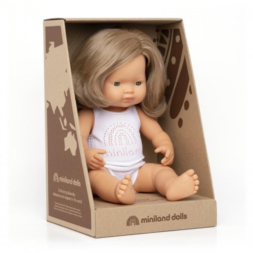 Anatomically Correct Baby Doll (Dark Blond Caucasian Girl) - 38cm, 8413082312602