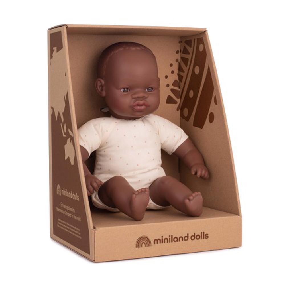Soft Bodied Doll With Articulated Head (African) - 32cm, 8413082313647