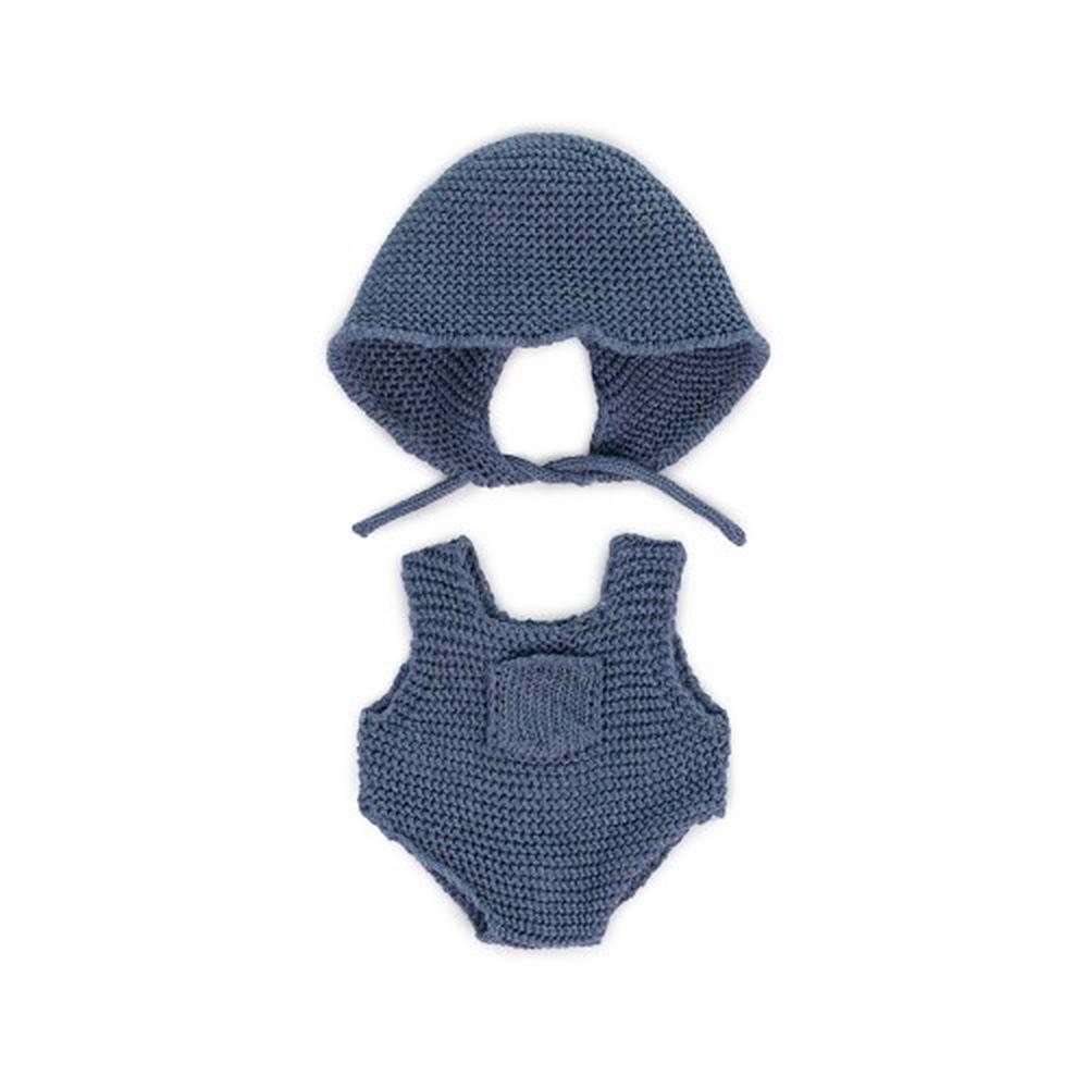 Miniland Dolls Clothing Eco Knitted Doll Clothes, Rompers and Hood - For 21cm Doll, 8413082316846