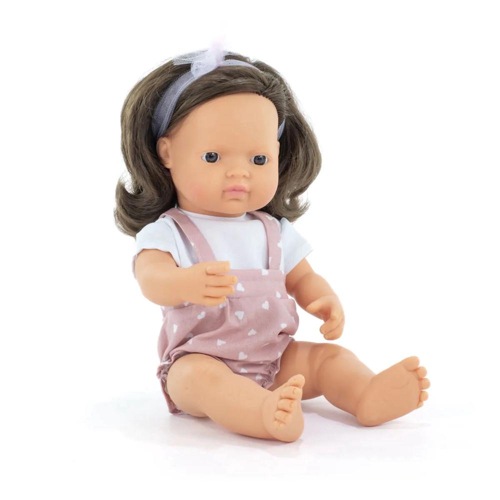Miniland My Friends & Me Baby Doll Brown Hair Girl - 38cm, 8413082332112
