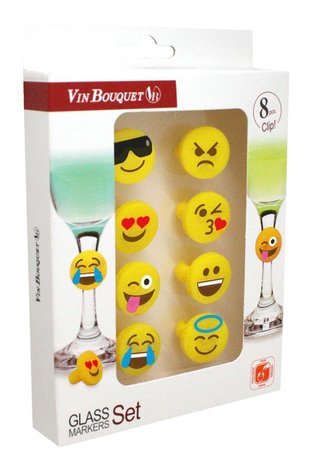 Vin Bouquet Smiley Face Silicone Glass Markers Set, 8 Piece | Buy ...