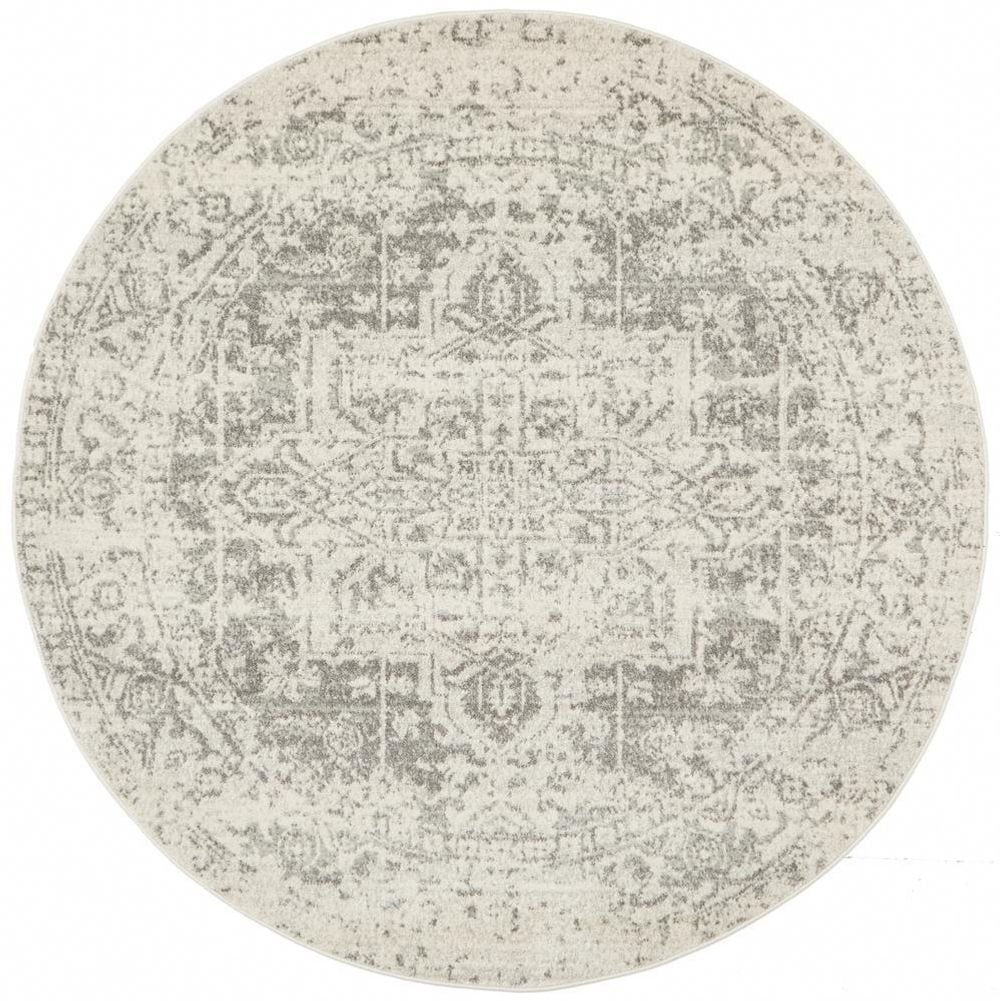 Rug Culture Dream Transitional Round Rug (White Silver) - 200x200cm by Rug Culture - ISBN: 8694561175011