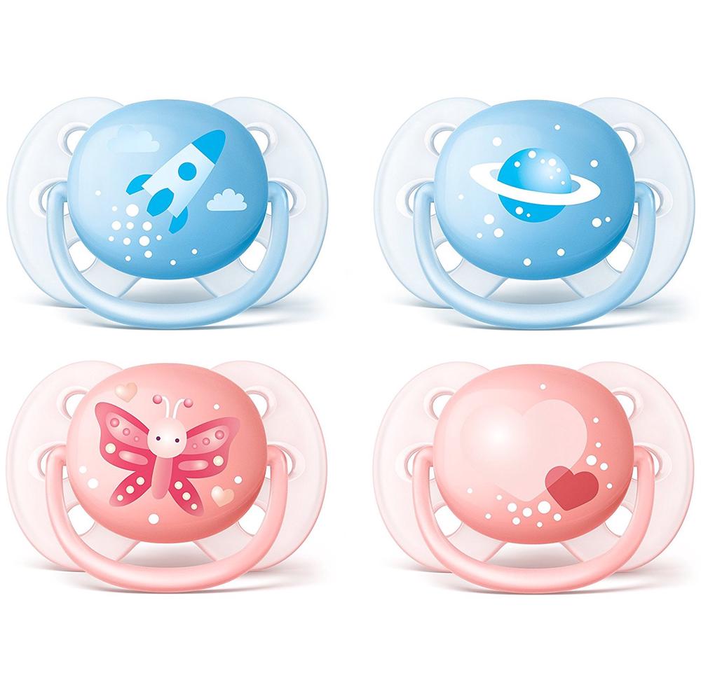 Philips Avent Ultra Soft Soother Mix Deco (Blue/Pink) - 0-6 Months