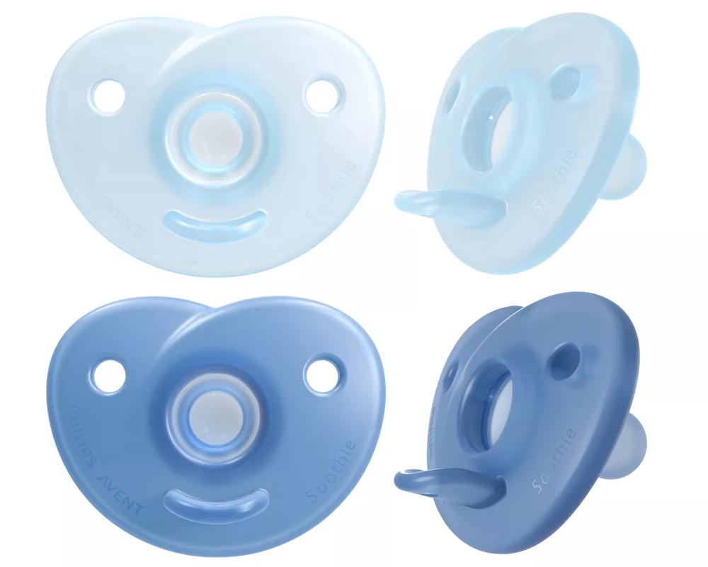 Curved Soothie, 2 Pack (Blue and Green) - Newborn-6 Months, 8710103991618