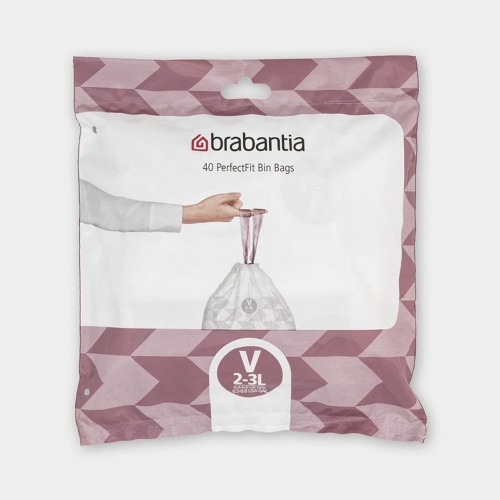 Brabantia Bin Liner Code V Dispenser Pack, 40 Bags - 2-3L by Brabantia - ISBN: 8710755100253