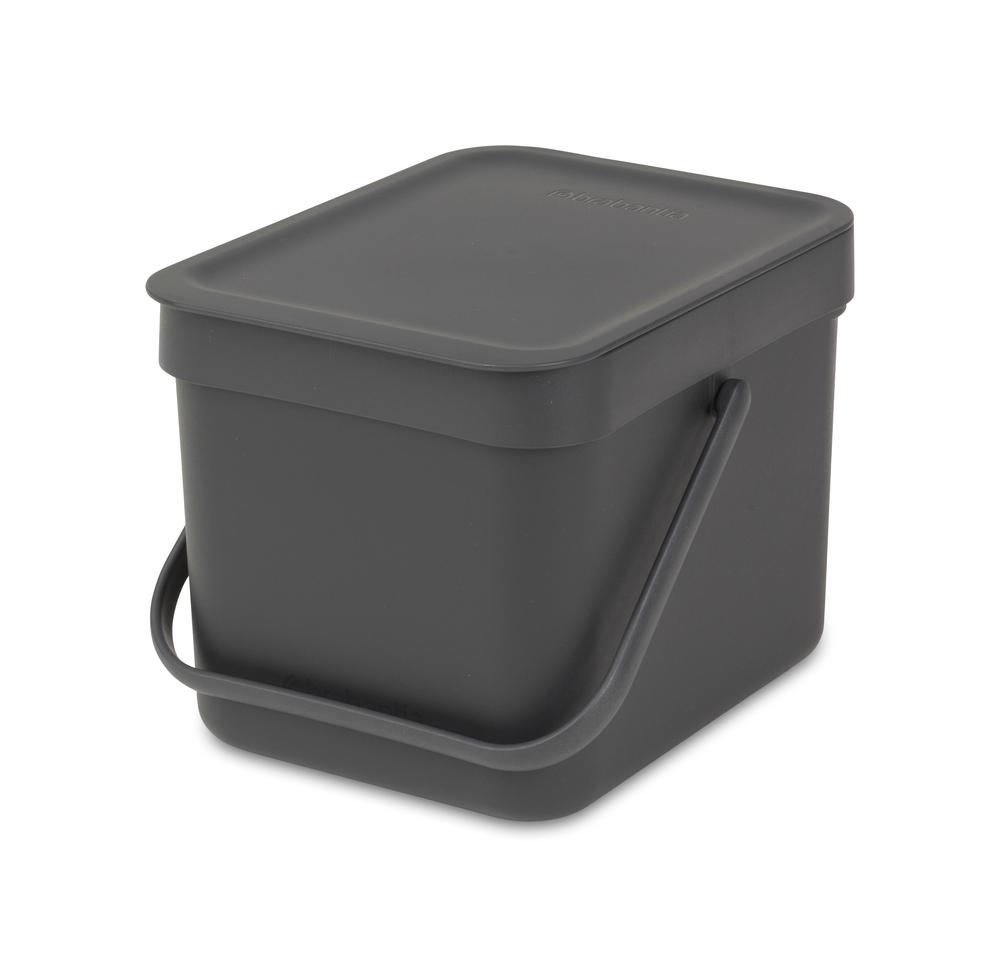 Brabantia Sort & Go Waste Bin 6L Grey, 8710755109720