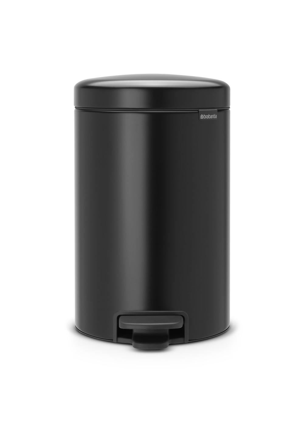 Brabantia NewIcon Pedal Bin 12L Matt Black, 8710755113741