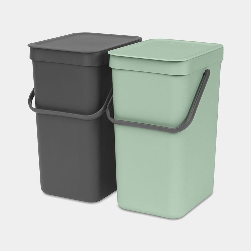 Brabantia Built-in Bin Sort & Go, 2 Piece (Jade Green/Grey) - 2x12L by Brabantia - ISBN: 8710755214448