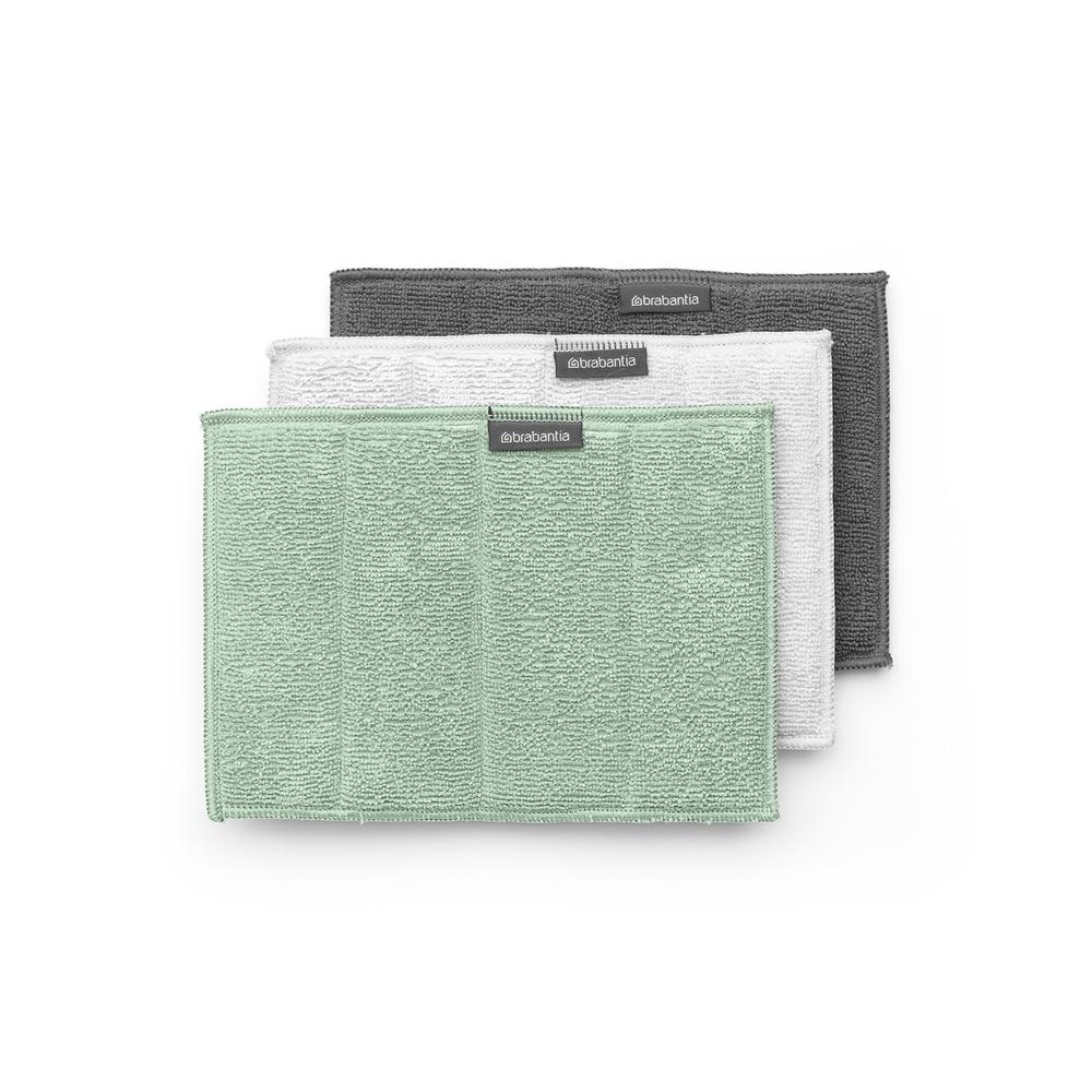Brabantia Microfibre Cleaning Pads, Set of 3 (Dark Grey/Light Grey/Jade Green) - 16x22cm by Brabantia - ISBN: 8710755215827