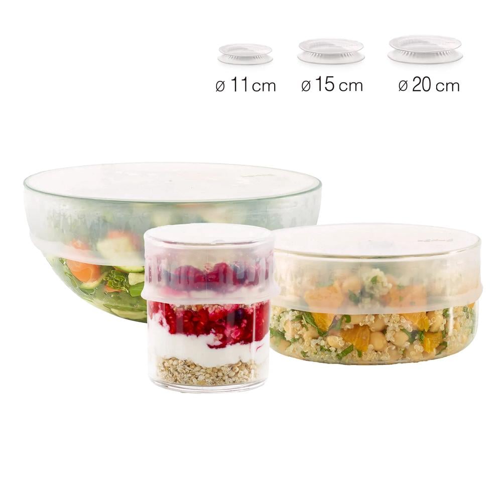 Lekue Kit Reusable Flexible Lid (Diameter 11.5cm + Diameter 15cm + Diameter 20cm) by Lekue - ISBN: 8710755881985