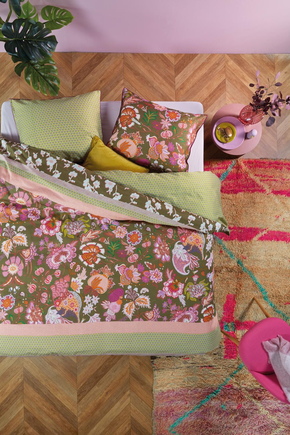 Amelie Sits Mix Cotton Sateen Quilt Cover Set (Green), 8719931504236