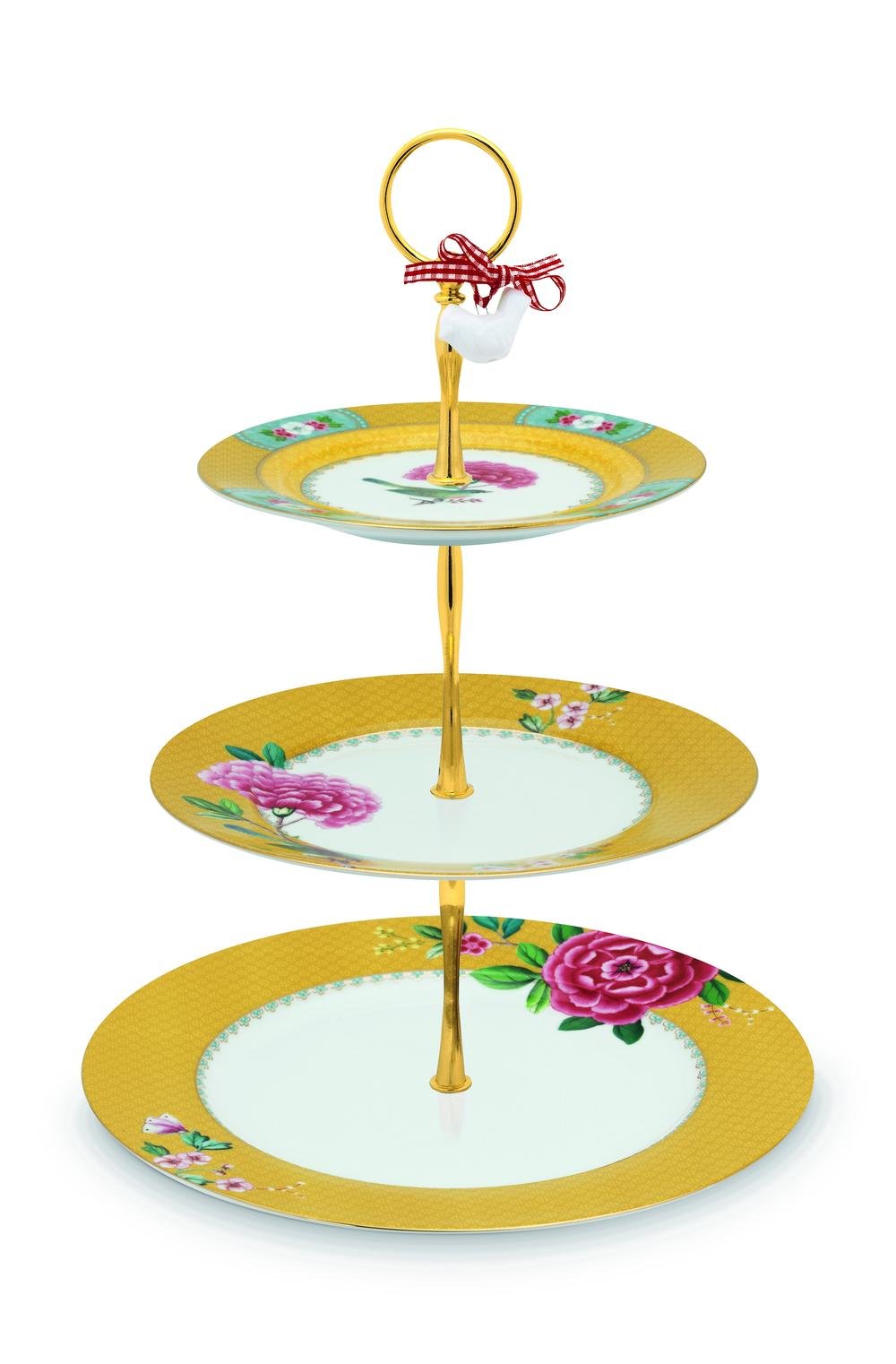 PIP Studio Blushing Birds 3-Layer Cake Stand (Yellow) | Buy online at Well  Cooked