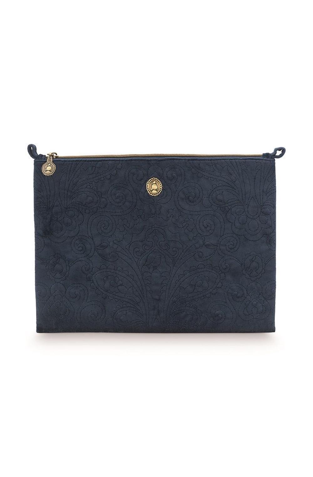 Quilted Cosmetic Flat Pouch (Dark Blue) - 30 x 22 x 1cm, 8720289339890