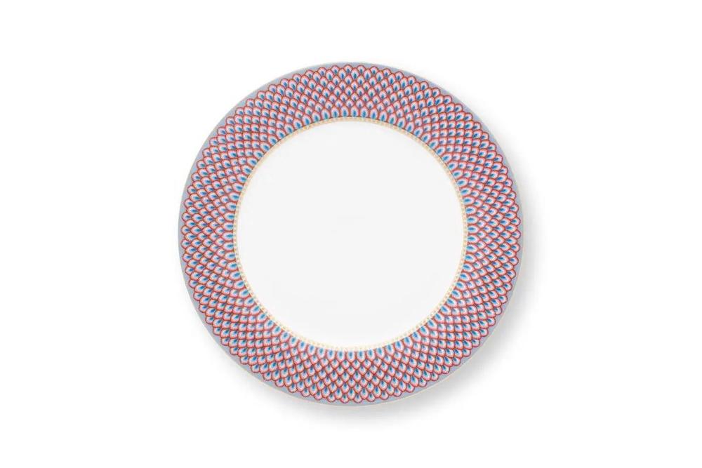Pip Studios Flower Festival Scallop Plate (Red/Light Blue) - 26.5cm, 8720512744354