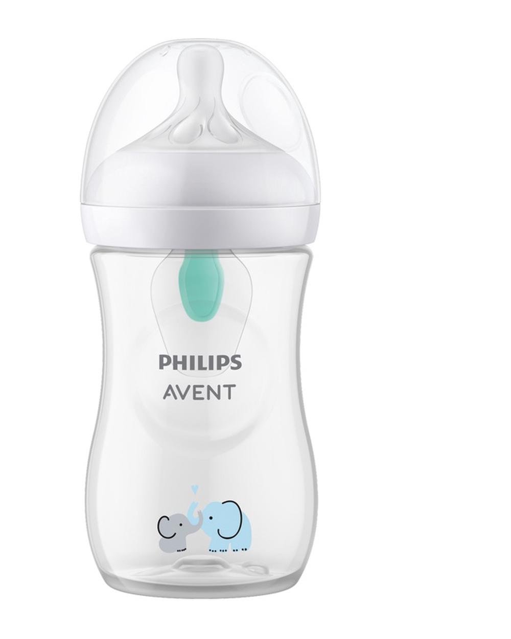 Avent Natural Response Bottle AirFree Vent (Elephant) - 260mL, 8720689011556