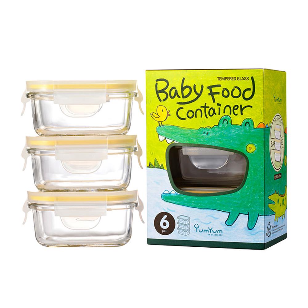 Rectangle Baby Food Container 3pc Set 150ml, 8807246013014