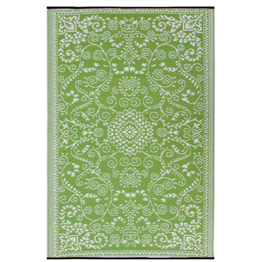 Fab Habitat Murano Recycled Plastic Outdoor Rug and Mat (Lime/Green ...