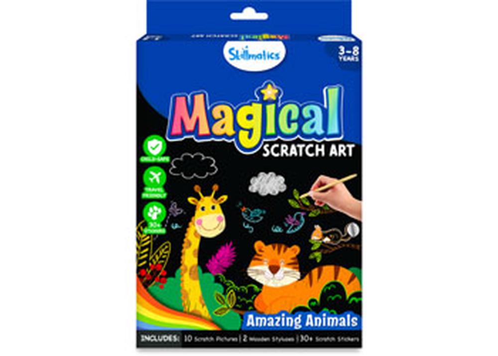 Skillmatics Magical Scratch Art Amazing Animals, 8904279504660